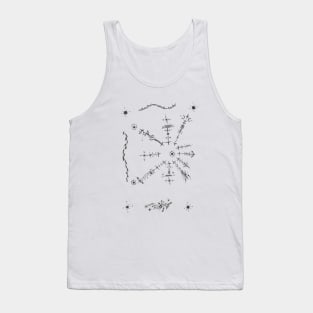 Galactic Unique Black White Abstract Art Tank Top